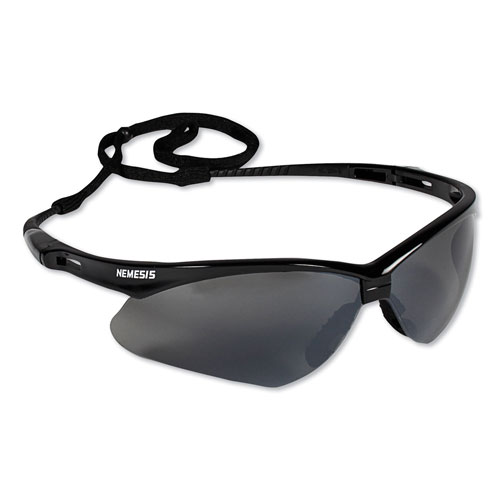 KleenGuard™ V30 Nemesis Safety Glasses, Black Frame, Smoke Lens