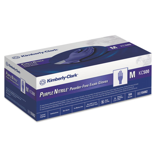 Kimberly-Clark PURPLE NITRILE Exam Gloves, 242 mm Length, Medium, Purple, 1000/Carton