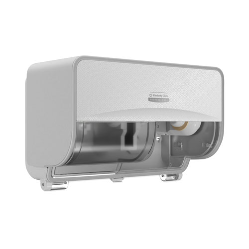 Kimberly-Clark ICON Coreless Standard Roll Toilet Paper Dispenser, 8.43 x 13 x 7.25, White Mosaic