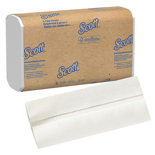 Scott® Essential C Fold Paper Towels (01510) with Fast-Drying Absorbency Pockets, 12 Packs / Case, 200 C Fold Towels / Pack