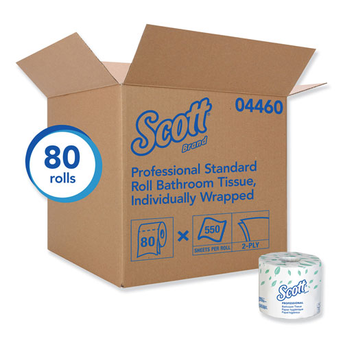 Scott® Essential Standard Roll Bathroom Tissue, Septic Safe, 2-Ply, White, 550 Sheets/Roll