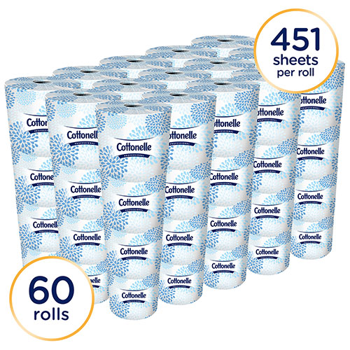 Cottonelle® Professional Standard Roll Bathroom Tissue (17713), 2-Ply, White, 60 Rolls / Case, 451 Sheets / Roll, 27,060 Sheets / Case