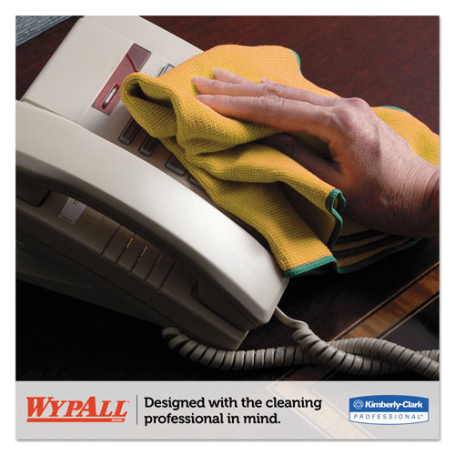 WypAll® Microfiber Cloths, Reusable, 15 3/4 x 15 3/4, Yellow, 24/Carton
