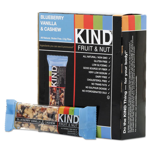 Kind Fruit and Nut Bars, Blueberry Vanilla and Cashew, 1.4 oz Bar, 12/Box