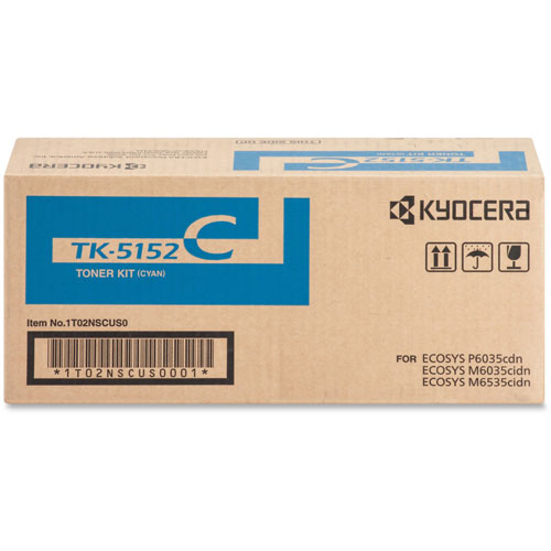 Kyocera Toner Cartridge f/6035/6535, 10,000 Page Yield, Cyan