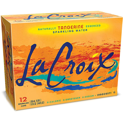 LaCroix Tangerine Flavored Sparkling Water,12 oz, 12/Pack, 2Pack/Carton