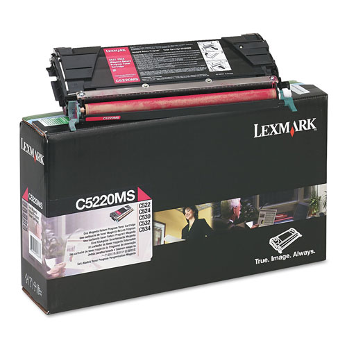 Lexmark C5220MS Return Program Toner, 3000 Page-Yield, Magenta