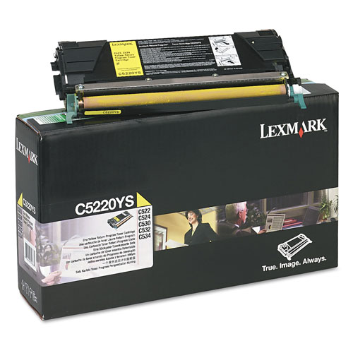 Lexmark C5220YS Return Program Toner, 3000 Page-Yield, Yellow