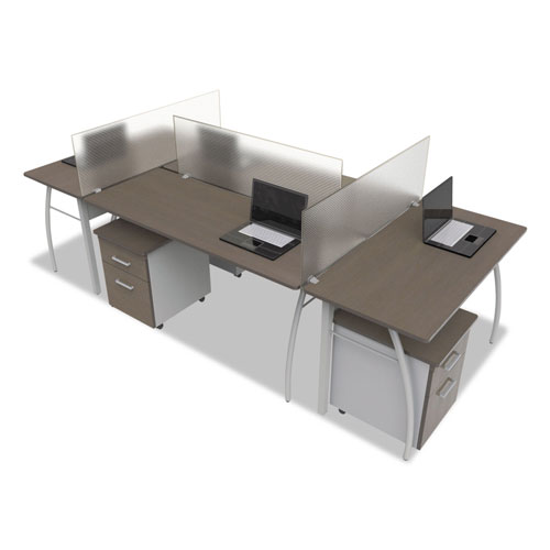 Linea Italia Trento Line Rectangular Desk, 59.13w x 23.63d x 29.5h, Mocha/Gray