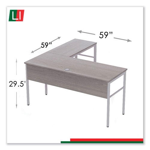 Linea Italia Urban Desk Workstation, 59w x 59d x 29.5h, Ash