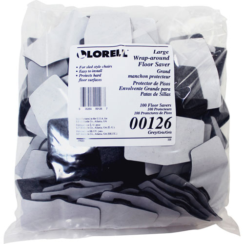 Lorell Wraparound Floor Savers, Gray, 100/Bag