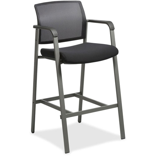 Lorell Stool for Guests, Mesh Back, 23-5/8" x 22-78" x 42-7/8", Black