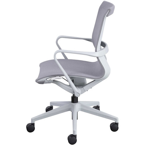Lorell Executive Mesh Mid-back Chair, Nylon Seat, Nylon, Mesh Back, Plastic Frame, 5-star Base, Gray, 26.3