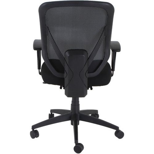 Lorell Executive High-Back Chair - Fabric Seat - Mesh Back - High Back - 5-star Base - Black - Armrest - 1 Each