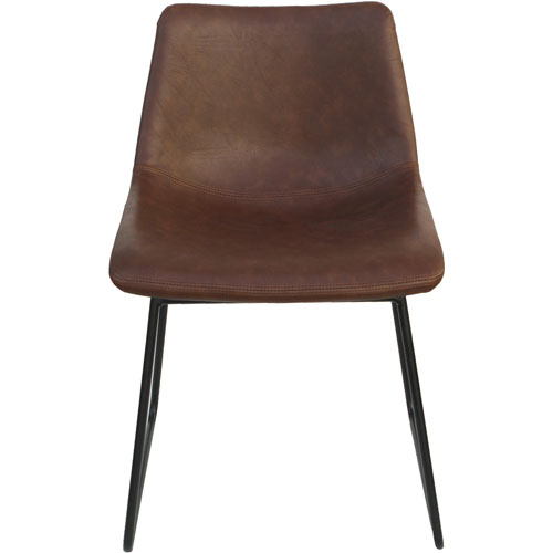 Lorell Mid-century Modern Sled Guest Chair, Tan Bonded Leather Seat, Sled Base, Tan, Bonded Leather, 18.75