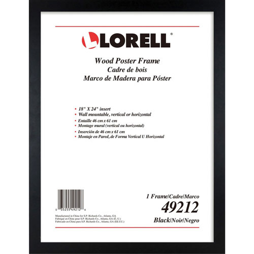 Lorell Frame, Wood, Wall Display Only, 18"Wx24"H, Black