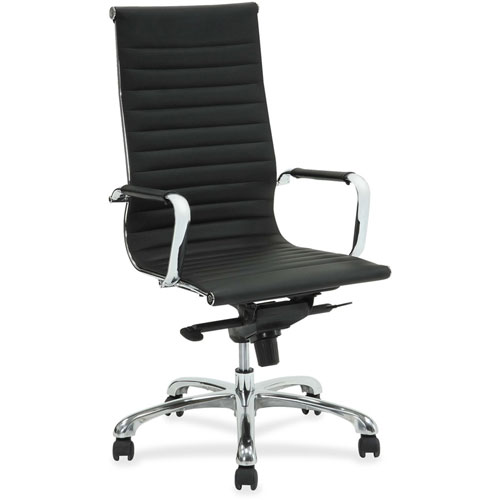 Lorell Modern Hi-Back Chair, 25" x 26-3/4" x 45", Black