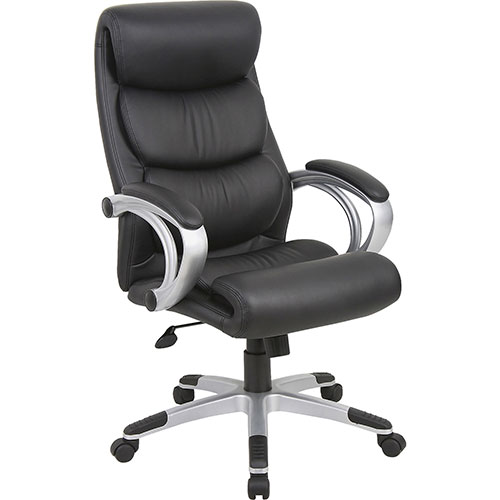 Lorell Executive Leather High-back Chair, Black