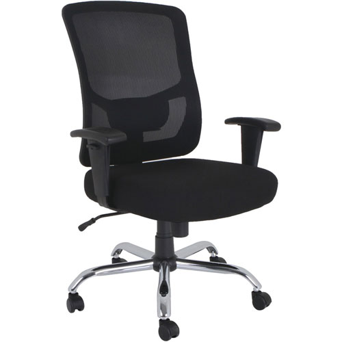 Lorell Chair, Big&Tall, Adj Arms, 29-1/8"X31-1/8"X42-1/2" , Black