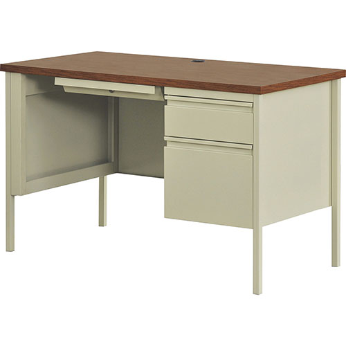 Lorell Right Pedestal Desk, Steel, 45-1/2