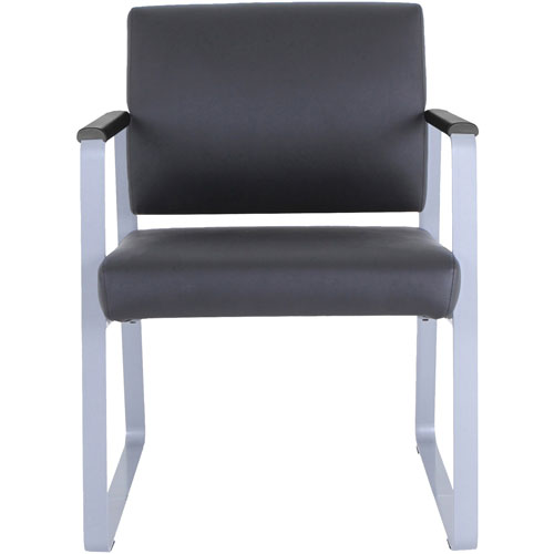 Lorell Healthcare Seating Guest Chair, Silver Powder Coated Steel Frame, Black, Vinyl, 24.4