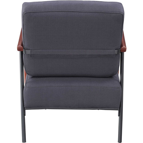 Lorell Fabric Back/Seat Rubber Wood Lounge Chair, Black Fabric Seat, Fabric Back, Black, 30.8