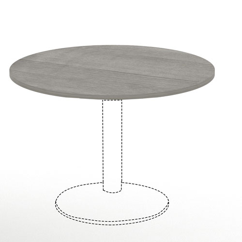Lorell Weathered Charcoal Round Conference Table, Weathered Charcoal Laminate Round Top, 1