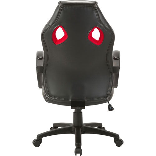 Lorell High-back 2-Color Economy Gaming Chair, Mesh, Polyurethane, Nylon, Black, Red