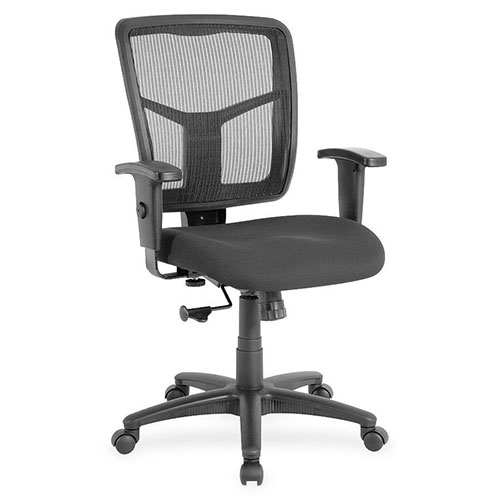 Lorell Mid-Back Chair, 25-1/4"x23-1/2"x40-1/2", Black