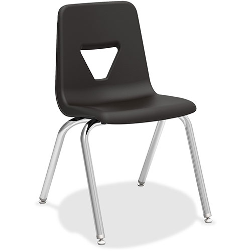 Lorell Stacking Student Chair, 18-3/4" x 20-1/2" x 30", Black