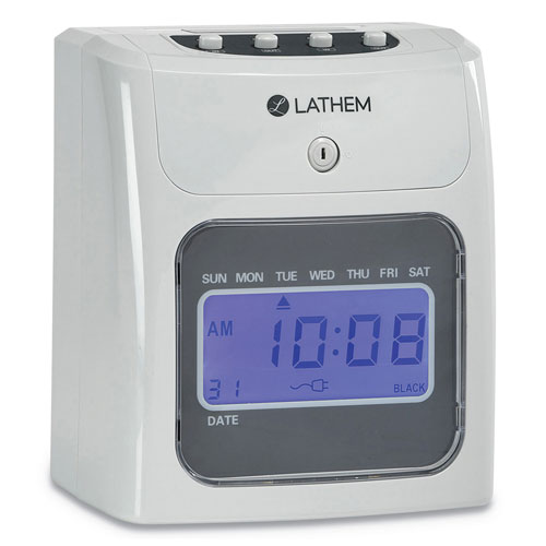 Lathem Time 400E Top-Feed Time Clock Bundle, White