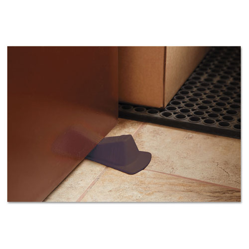 Master Caster Giant Foot Doorstop, No-Slip Rubber Wedge, 3.5w x 6.75d x 2h, Brown, 2/Pack