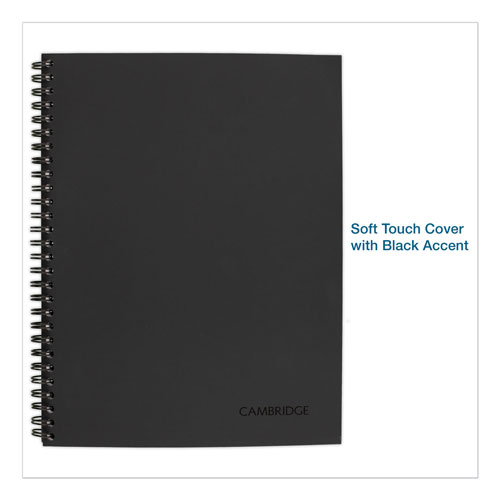 Cambridge Wirebound Business Notebook, Wide/Legal Rule, Black Cover, 11 x 8.5, 80 Sheets