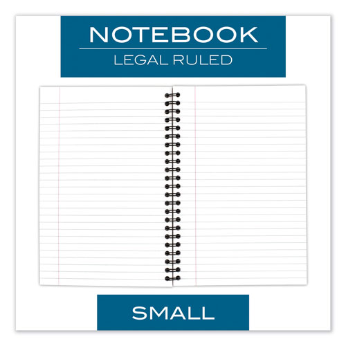 Cambridge Wirebound Business Notebook, Wide/Legal Rule, Black Cover, 8 x 5, 80 Sheets