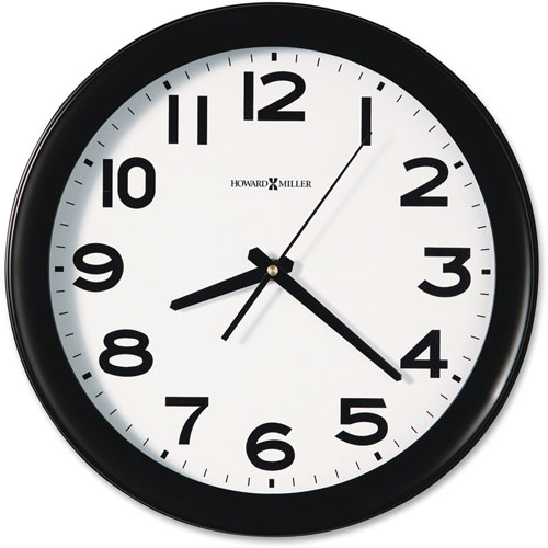 Howard Miller Clock Kenwick Wall Clock, 13.5" Overall Diameter, Black Case, 1 AA (sold separately)