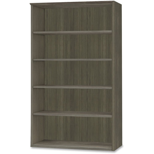 Safco Medina Series Laminate Five-Shelf Bookcase, 36w x 13d x 68h, Gray Steel