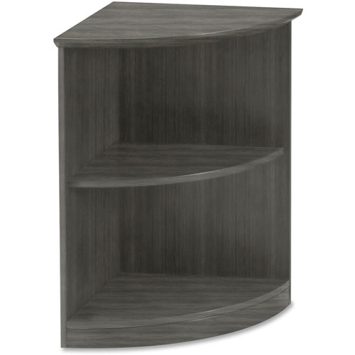 Safco Medina Series Quarter Round Two-Shelf Bookcase, 20w x 20w x 29 1/2h, Gray Steel