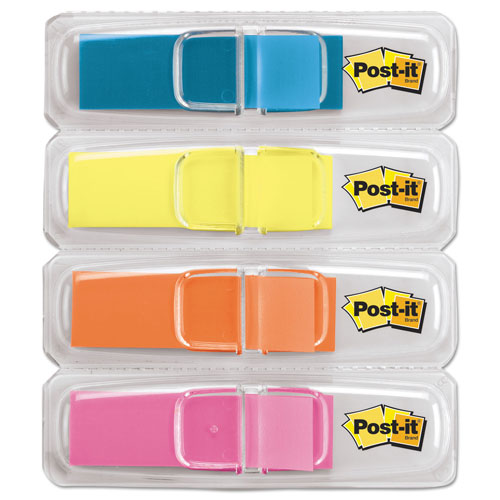Post-it® Highlighting Page Flags, 4 Bright Colors, 4 Dispensers, 1/2