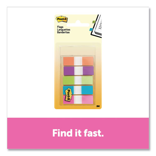 Post-it® Page Flags in Portable Dispenser, Assorted Brights, 5 Dispensers, 20 Flags/Color