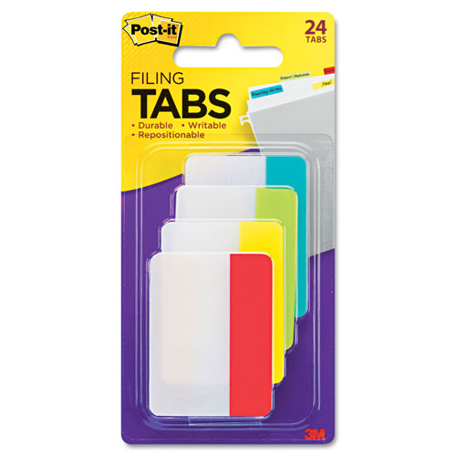 Post-it® Tabs, 1/5-Cut Tabs, Assorted Colors, 2