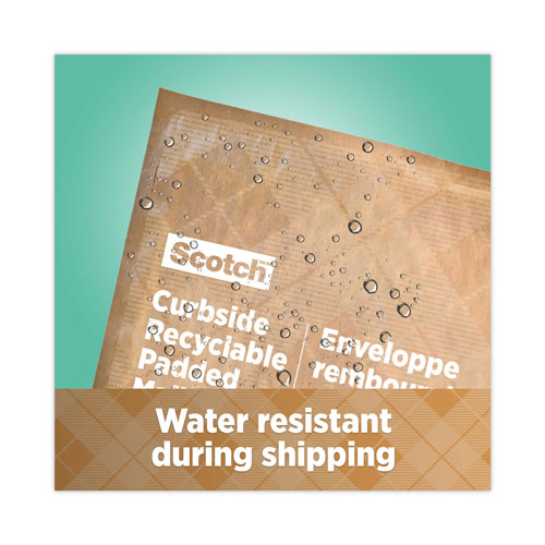 Scotch™ Curbside Recyclable Padded Mailer, #0, Self-Adhesive Closure, Interior Dimensions: 5.9” x 9.2”, Natural Kraft, 100/Carton