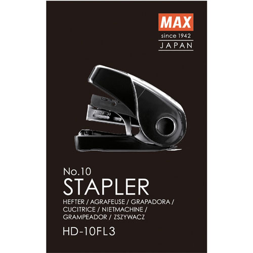 MAX Flat Clinch Mini Stapler - 25 Sheets Capacity - Black