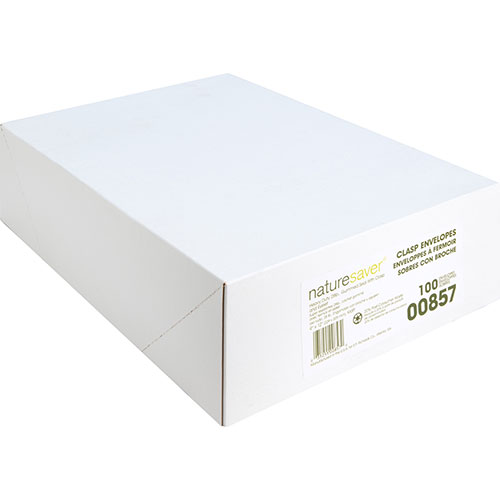 Nature Saver Clasp Envelope, 28Lb, 9"x12", 100/BX, Natural Kraft
