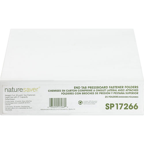Nature Saver End Tab Pressboard Fastener Folder, 2