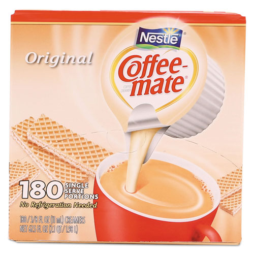 Coffee-Mate® Liquid Coffee Creamer, Original, 0.38 oz Mini Cups, 180/Carton
