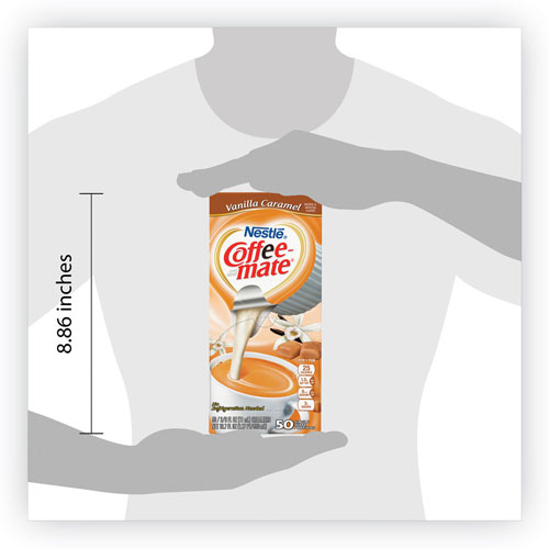 Coffee-Mate® Liquid Coffee Creamer, Vanilla Caramel, 0.38 oz Mini Cups, 50/Box, 4 Boxes/Carton, 200 Total/Carton