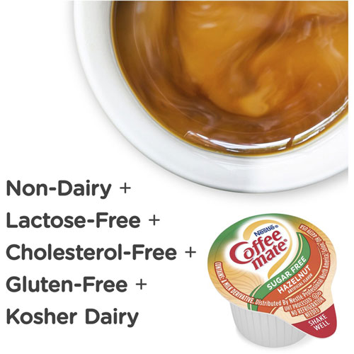 Coffee-Mate® Sugar Free Hazelnut Creamer, Hazelnut Flavor, 0.38 fl oz (11 mL), 50/Each