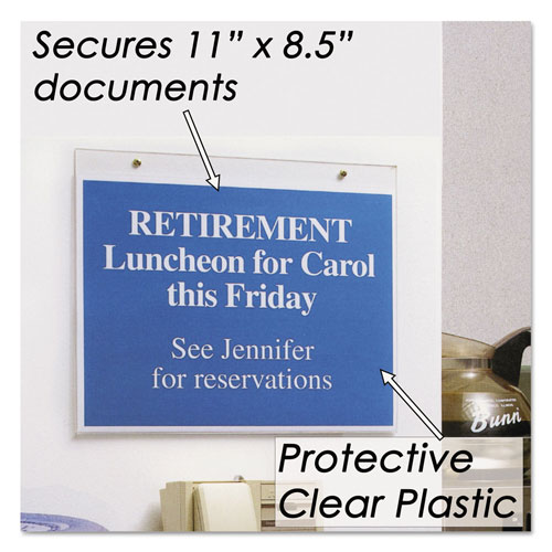 Nudell Plastics Clear Plastic Sign Holder, Wall Mount, 11 X 8 1/2