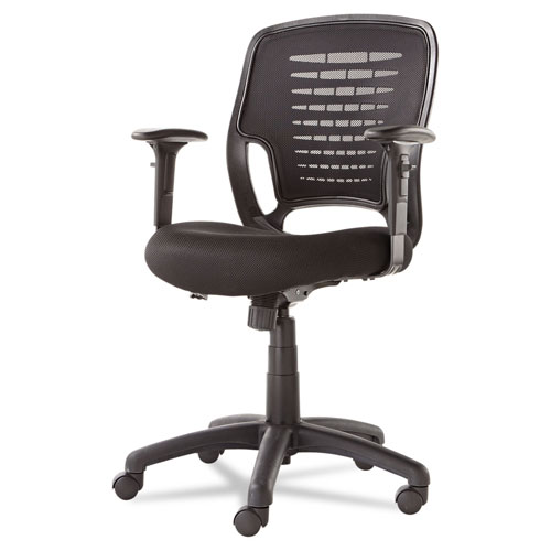 OIF Swivel/Tilt Mesh Task Chair, Supports up to 250 lbs., Black Seat/Black Back, Black Base