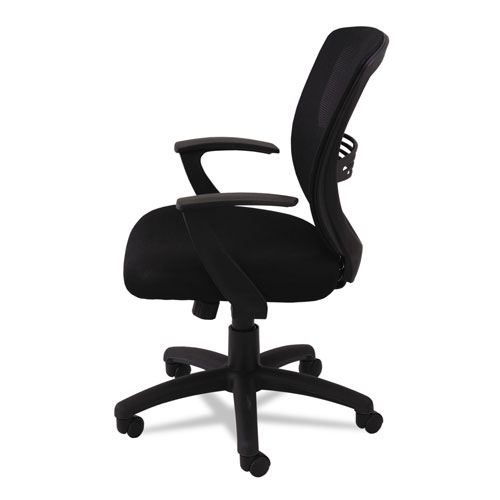 OIF Swivel/Tilt Mesh Mid-Back Task Chair, Supports up to 250 lbs., Black Seat/Black Back, Black Base
